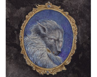 Blaidd Wolf Art Print 5 x 7 Watercolor Print Elden Ring From Software Dark Souls art dark fantasy video game werewolf horror gothic art