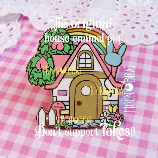 SECONDS Pastel Animal Crossing Enamel Pin Pastel Cottage pin doll house pastel goth cottage rainbow lapel peach flowers gamer gift pink