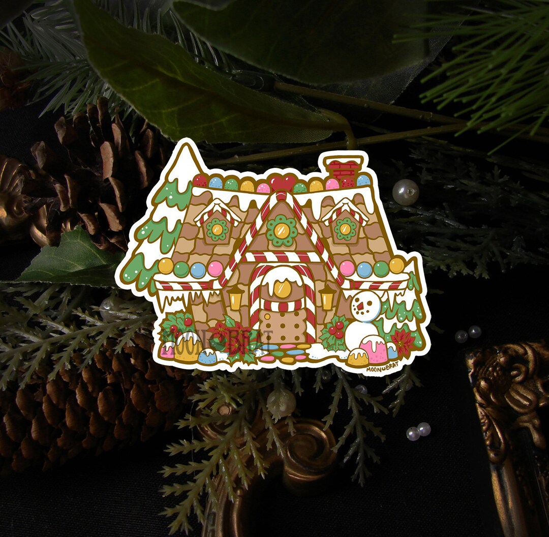 Sticker Gingerbread House Winter Animal Crossing House Vinyl Sticker ...