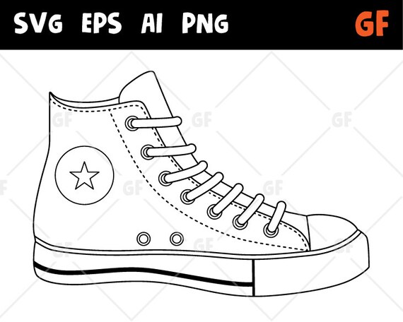 converse sneaker outline