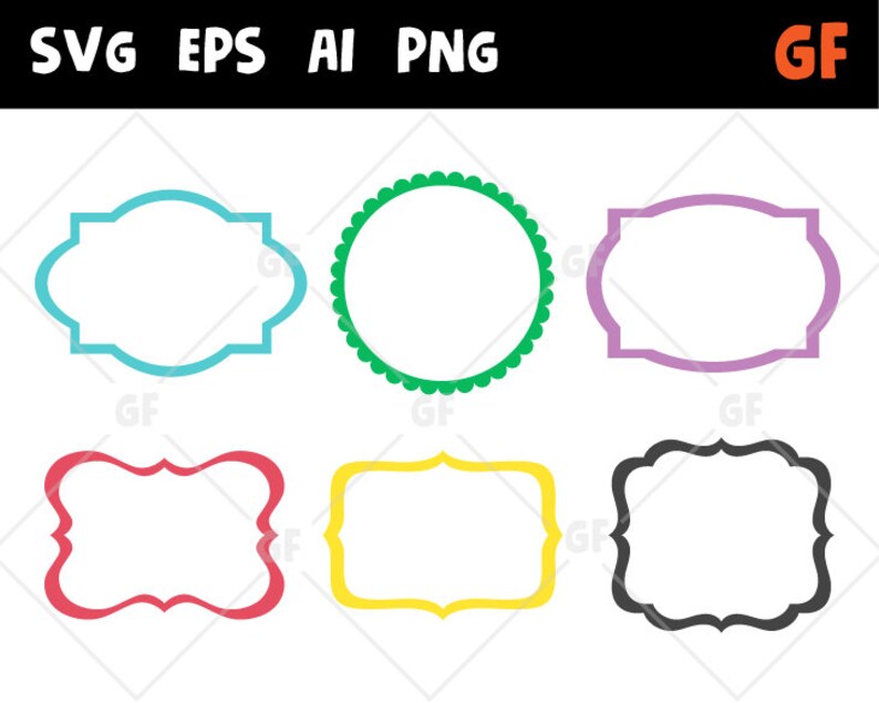 36 Colored Vector Frames Clipart Digital Borders Svg Frame Etsy