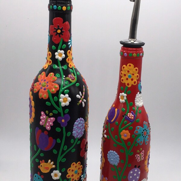 Decorative Oil and Vinegar Bottles Etsy