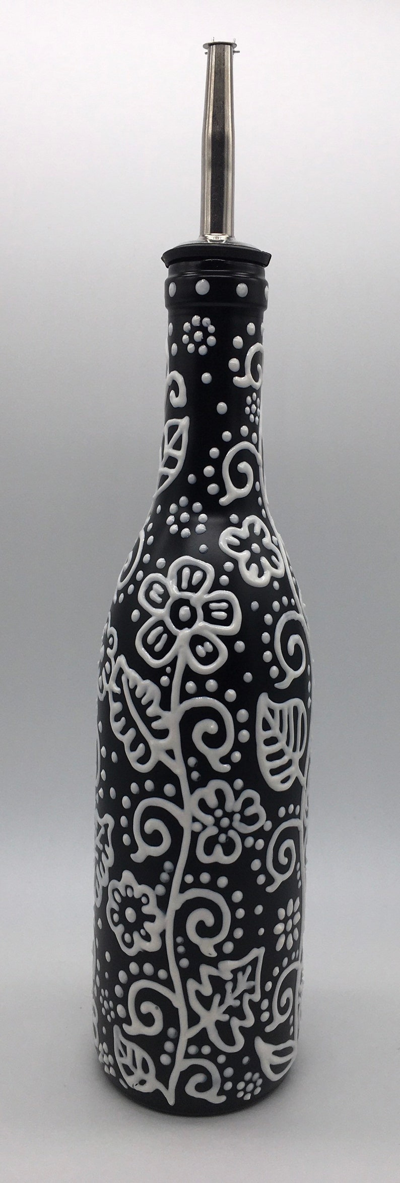 Decorative Olive Oil Dispenser Bottle Hand Painted Bottles Etsy