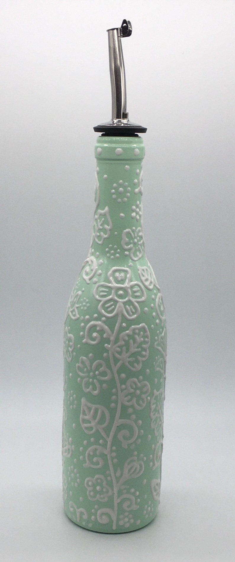 Decorative Olive Oil Dispenser Bottle Hand Painted Bottles Etsy