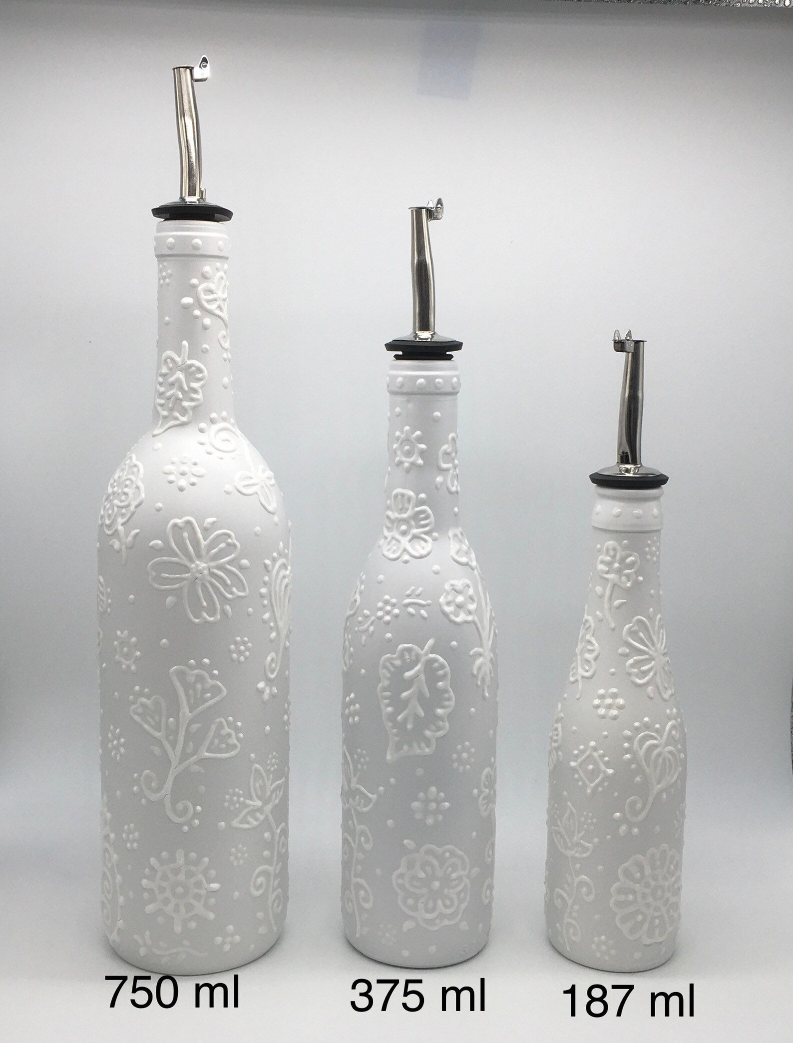 Decorative Olive Oil Dispenser Bottle Hand Painted Bottles Etsy