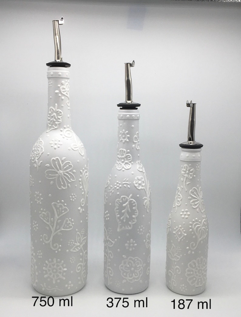 Decorative Olive Oil Dispenser Bottle Hand Painted Bottles Etsy