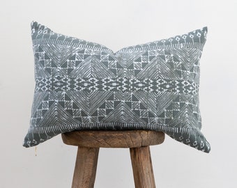 12 x 18 Sasha Pillow Cover - Stone Wash | Handwoven Hmong