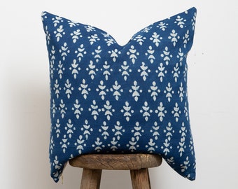 Indigo Block Print Pillow Cover - No.13