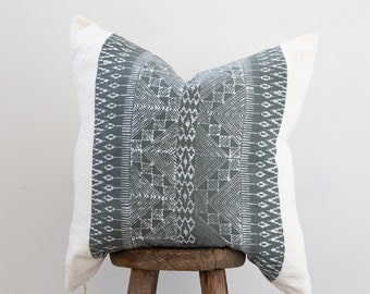 20 x 20 Sasha Pillow Cover - Stone Wash | Handwoven Hmong Hemp Pillow Cover