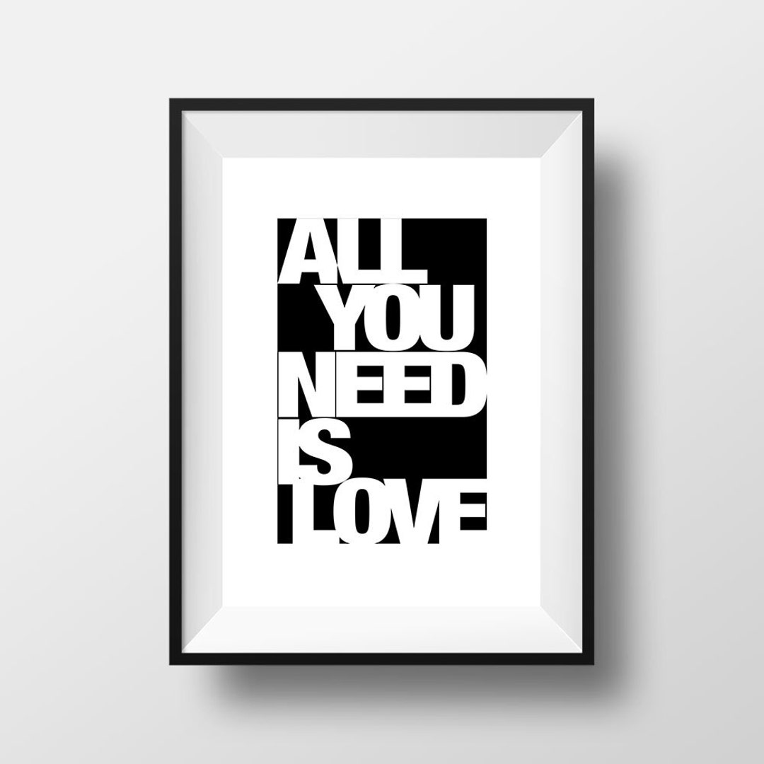All You Need is Love Poster Printable Home Decor Wall Art Etsy