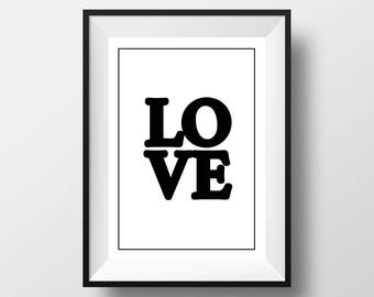 Love, Poster, Printable Home Decor, Wall Art, Inspirational Quote, Frasi, Citazioni, That'sAPoster