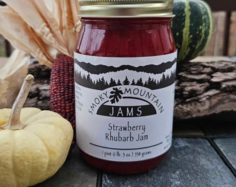 Smoky Mountain Jams Hand crafted Strawberry Rhubarb Jam