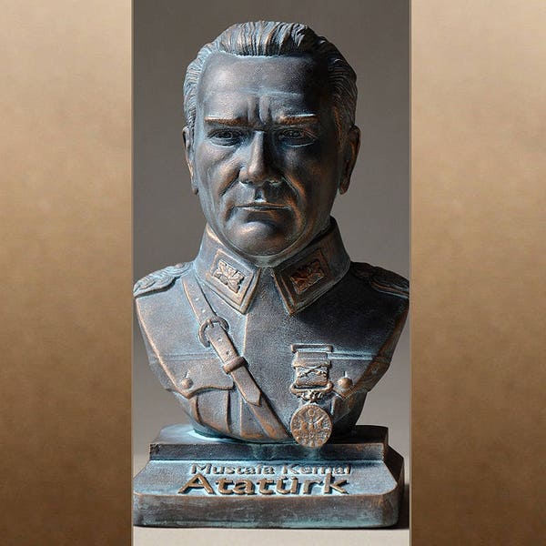 Mustafa Kemal Atatürk Farbe bronze Büste Figur Skulptur