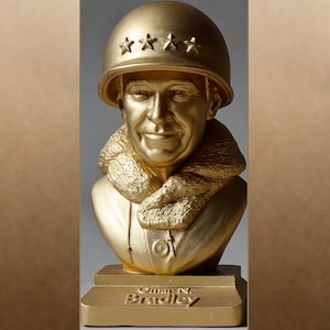 Omar Bradley couleur or buste figure sculpture