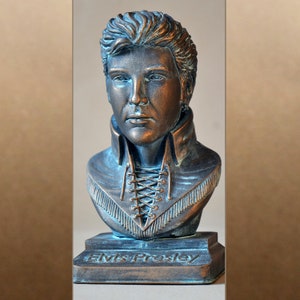 Elvis Presley color bronze bust figure sculpture