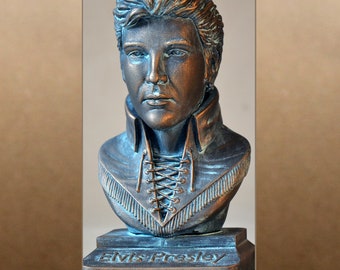 Elvis Presley color bronze bust figure sculpture