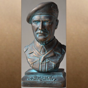 Bernard Montgomery bronze metallic effect bust figure sculpture