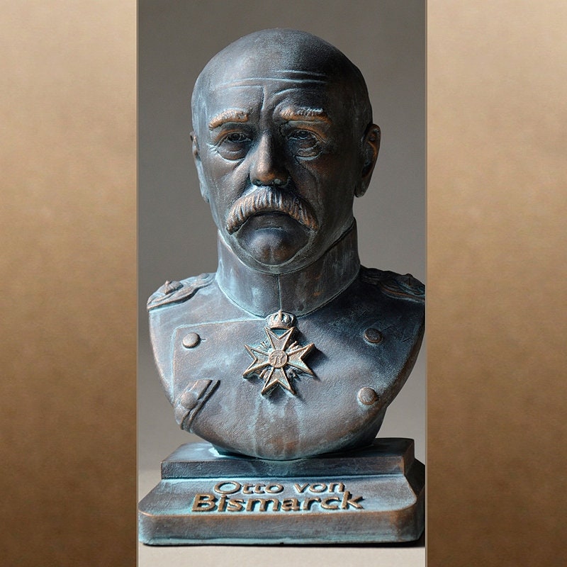 Otto von Bismarck color bronze bust figure sculpture