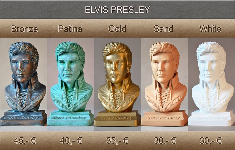 Nemesis Now Buste Elvis Presley 33 Cm En Résine Bronze - Elfishly Yours