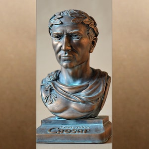 Gaius Julius Caesar bronze metallic effect bust figure sculpture