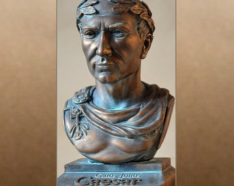 Gaius Julius Caesar bronze metallic effect bust figure sculpture