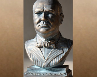 Winston Churchill bronzen effect buste figuur sculptuur
