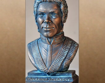 Michael Jackson color bronze bust figure sculpture