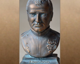 Napoleón Bonaparte bronce efecto metálico busto figura escultura