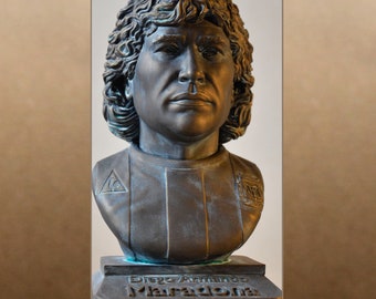 Diego Armando Maradona color bronze bust figure sculpture