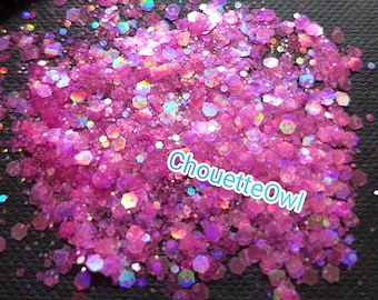 Biodegradable glitter, holographic pink, tourmaline, 5 grams, makeup, nails, face, candle, body, festival