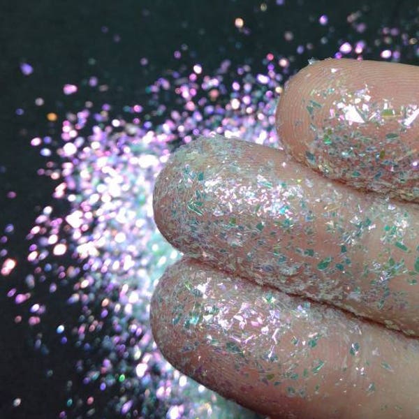 Chameleon Flakes Glitter, Pinkish iced green, 5 gr, nail art, resin