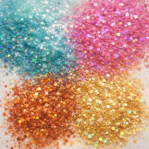 Biodegradable holographic chunky glitter mix, resin glitter, mermaid glitter, festival body glitter, nail art glitter