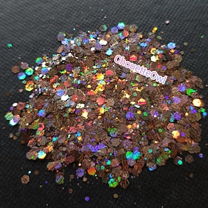 Paillettes biodégradables noires holographiques, Onyx, 5 grammes