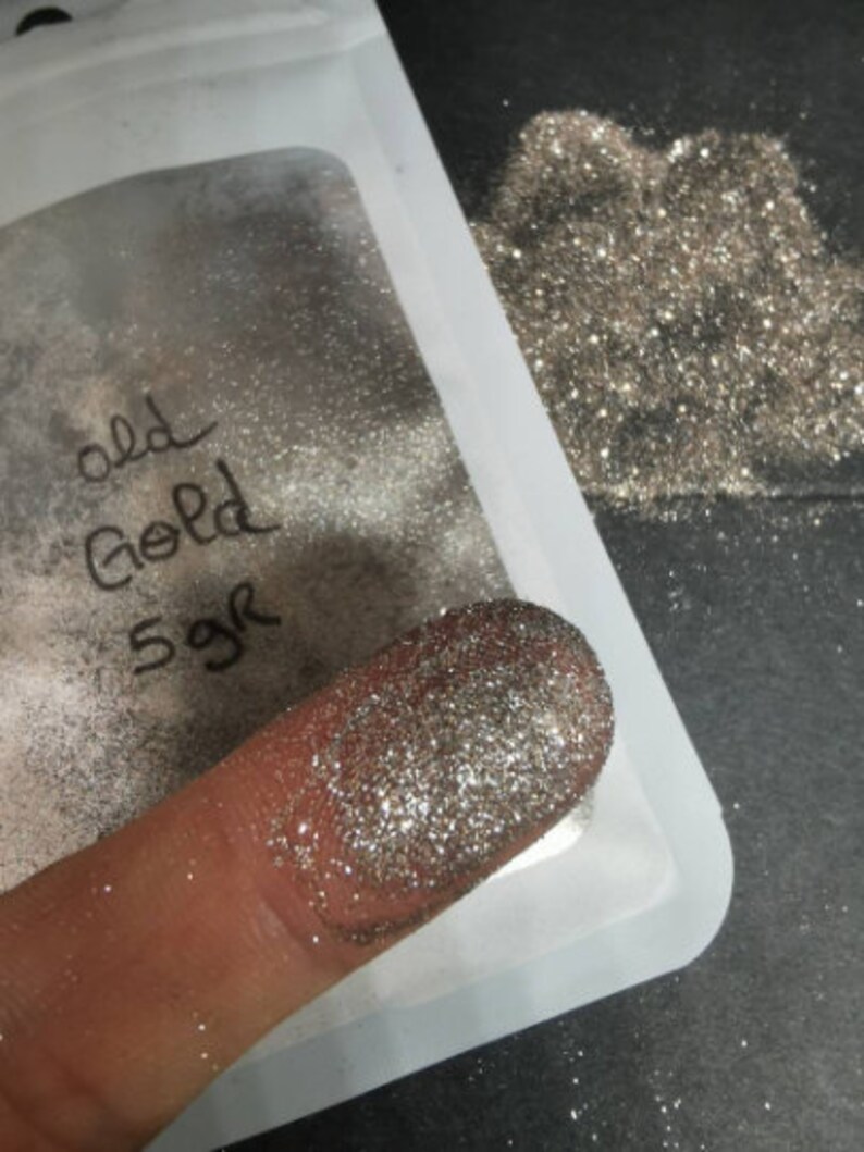 Diamond glitter, extra fine nail powder, resin, candle fondant, eye shadow, 5 grams old gold