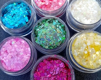 Glitter olografico biodegradabile, trucco per viso e corpo, nail art, candela