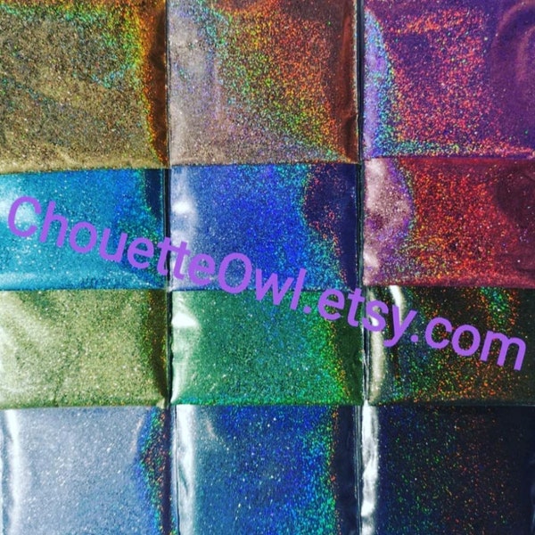 Holographic glitter, extra fine 0.08 mm, resin, 5 grams