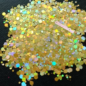 Paillettes biodégradables holographiques, pyrite, maquillage festival, nail art, bougie, résine, 5 grammes