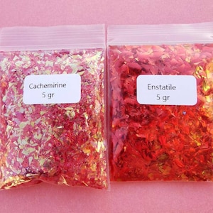 Paillettes Floçons de mylar, iridescent, résine, nail art, 5 grammes