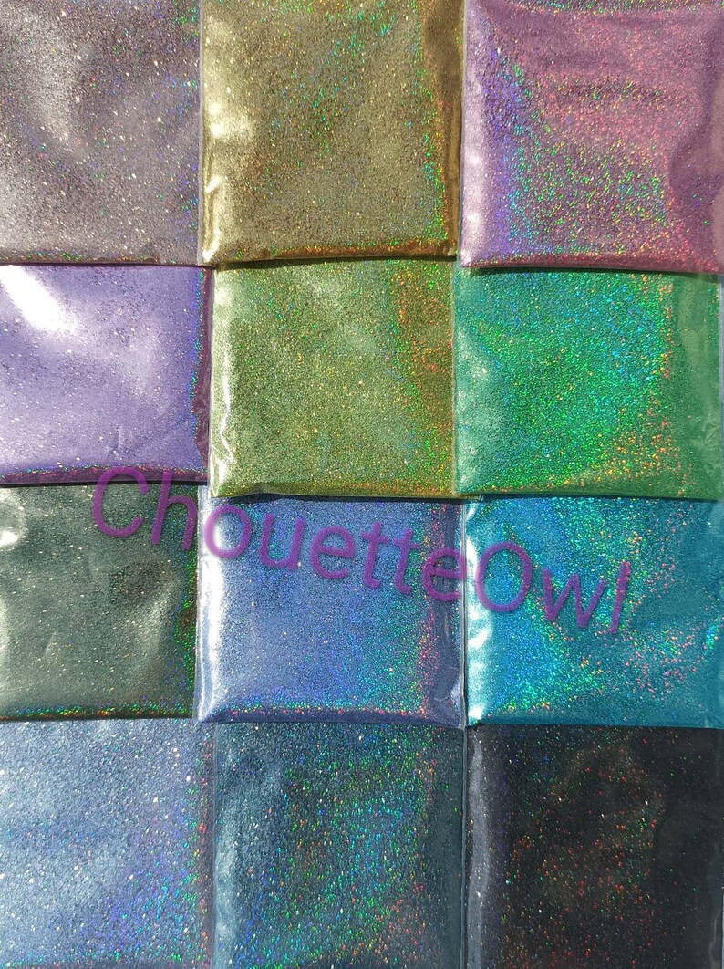 Holographic extra fine glitter, 1/360', 0.08mm, nail art, resin, 5g 