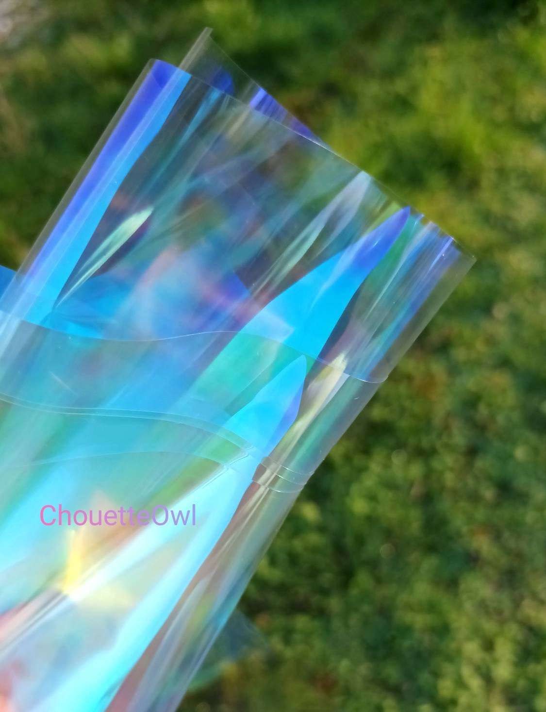 Rainbow Holographic Transparent PVC Vinyl Fabric Iridescent TPU