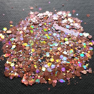 Paillettes biodégradables holographiques, Quartz fumé, maquillage festival, 5 grammes, bougie, nail art
