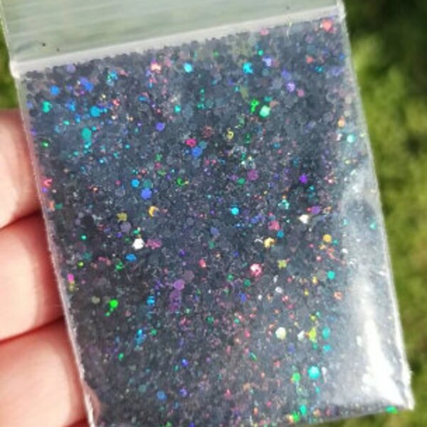 Paillettes Holographiques mix hexagonale, chunky, résine, Nail art, fondant bougie, tumbler, 5 grammes