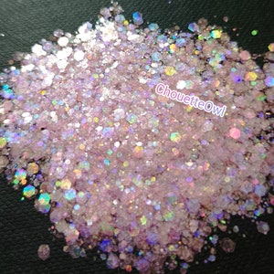 Biodegradable glitter, holographic Hexagon, light pink, margonite, candle, nails, face, festival, 5 grams