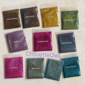 Paillettes biodégradables, poudre holographiques 0.2 mm