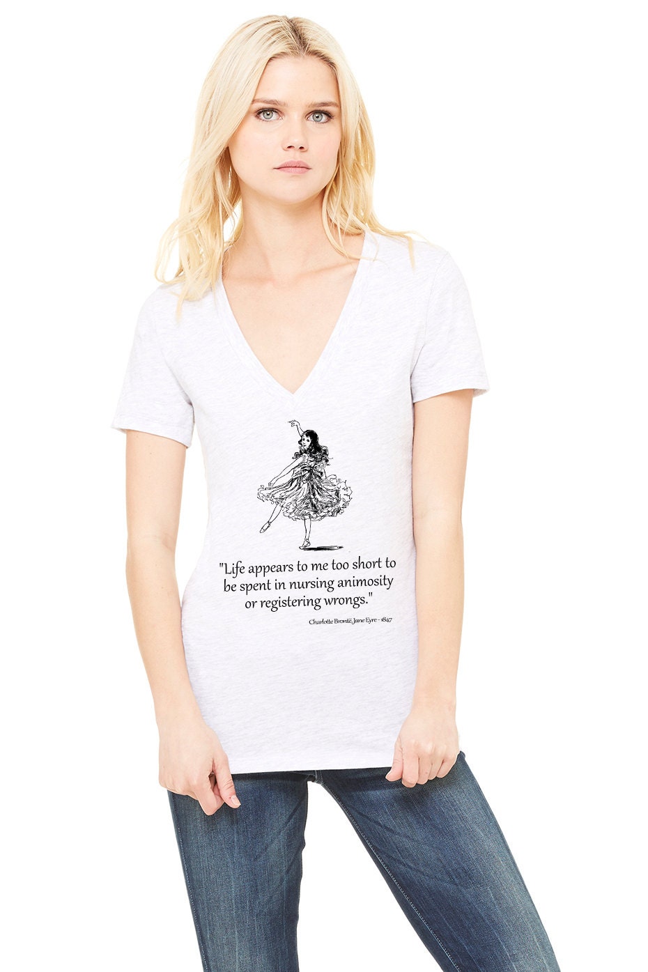 Women's T-Shirts [Out of Print] Charlotte Bront&#235; / Jane Eyre Relaxed Fit Tee (Vintage Navy) (Womens) Amazon.com: Womens Jane Eyre Charlotte Bronte Cover Title