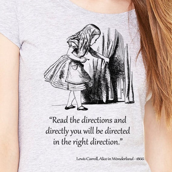 Alice in Wonderland Shirt, Heather Gray Lady's T-shirt With