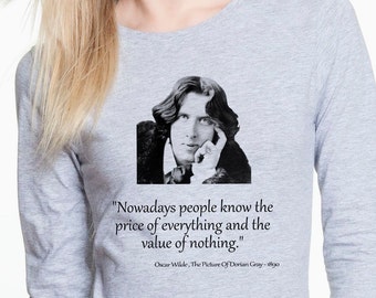 The Picture of Dorian Gray by Oscar Wilde t-shirt, Long Sleeve Shirt with quote.