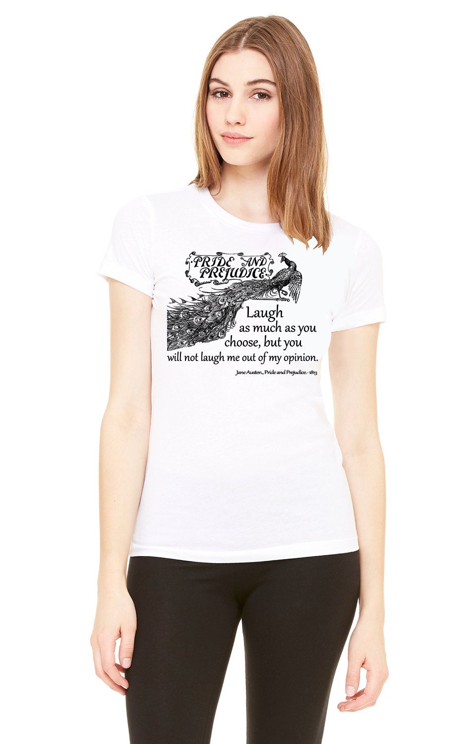 Pride and Prejudice Shirt With Quote. White Lady's T-shirt - Etsy