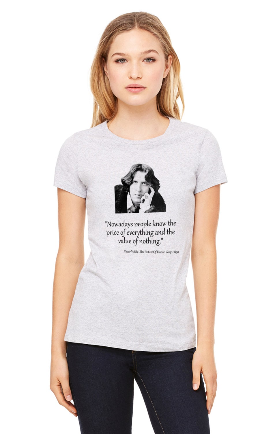 Women's T-Shirts [Out of Print] Oscar Wilde / The Picture of Dorian Gray Scoop Neck Tee [Gilded] (Black) (Womens) The Picture of Dorian Gray by Oscar Wilde T-shirt, Men's