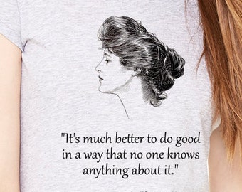 Anna Karenina de Leo Tolstoy camiseta, camiseta de Heather Gray Lady con anna Karenina cita, camisa con cita. Leo Tolstoi